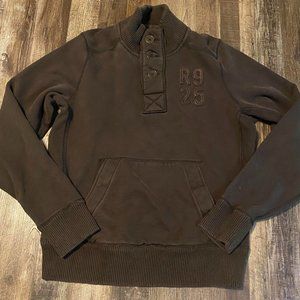 Ruehl No.925 Distressed Button Heavy Jacket Pullover Sweater